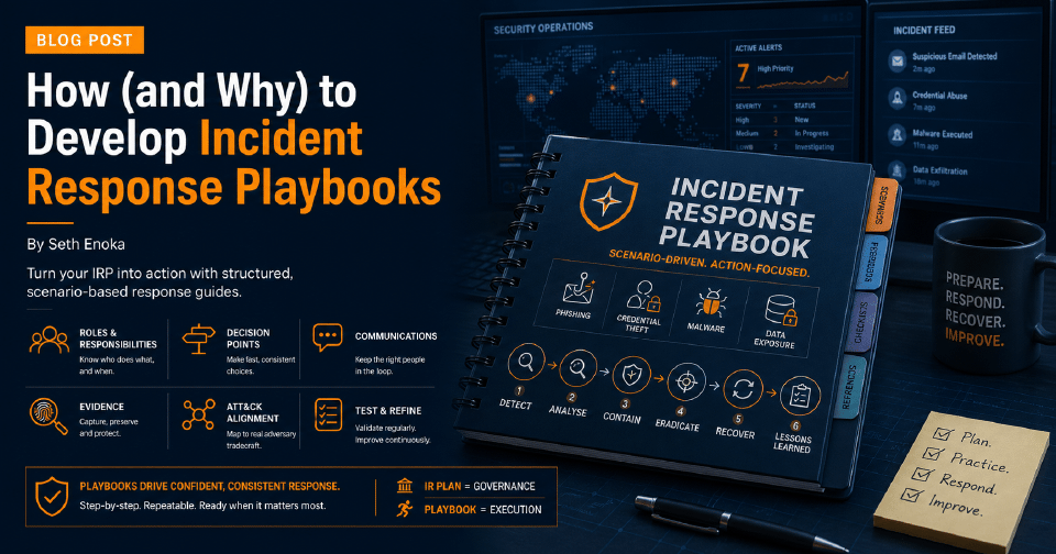 Incident response playbooks guiding actions during a security incident
